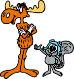 Meet Friends in Vancouver Rocky and Bullwinkle, cartoon friends